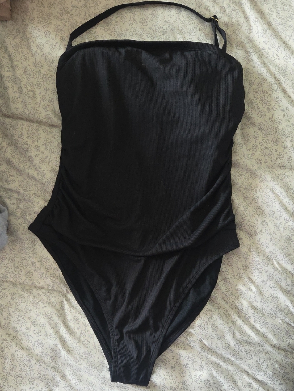Shade & Shore Black Ribbed Swimsuit